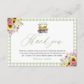 Green Gingham Fresh van de markt Bedankt Card Informatiekaartje (Voorkant)