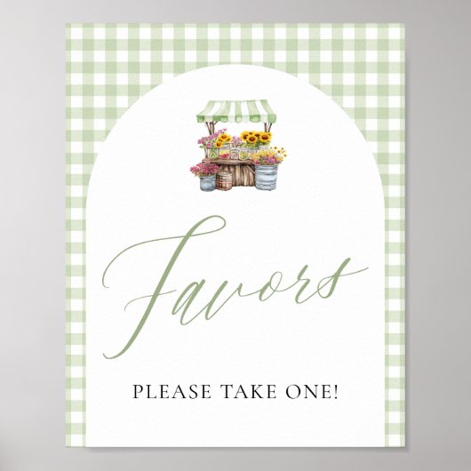 Green Gingham Fresh van de markt geeft de voorkeur Poster (Voorkant)