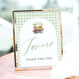 Green Gingham Fresh van de markt geeft de voorkeur Poster