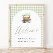 Green Gingham Fresh van de markt welkomstbord Poster