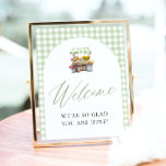 Green Gingham Fresh van de markt welkomstbord Poster<br><div class="desc">Green Gingham Fresh Off The Market Welkomstbord 🧺💚🌿 Begin uw feest met een fris en fantastisch welkom! 🎉 Dit Green Gingham Fresh Off The Market Welcome Sign heeft een zacht groene gingham-achtergrond, speelse marktvibes voor boeren en charmante botanische accenten - ideaal om de toon te zetten op uw vrijgezellenfeest, verlovingsfeest...</div>