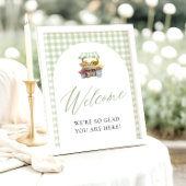 Green Gingham Fresh van de markt welkomstbord Poster