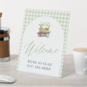 Green Gingham Fresh van de markt welkomstbord Reclamebord Met Voetstuk (Insitu)