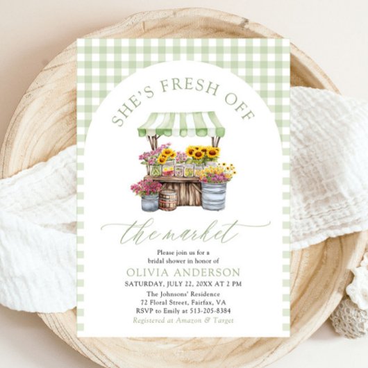 Green Gingham Fresh van het Vrijgezellenfeest van  Kaart