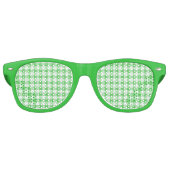 Green Gingham Fun St. Patrick's Day Retro Zonnebril (Voorkant)