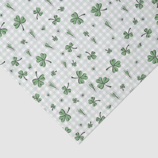 Green Gingham Genderneutrale St Patrick's Day Tissuepapier (Detail)