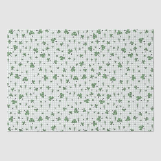 Green Gingham Genderneutrale St Patrick's Day Tissuepapier (Voorkant)