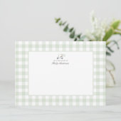 Green Gingham Golf Baby shower Dank u kaart (Staand voorkant)