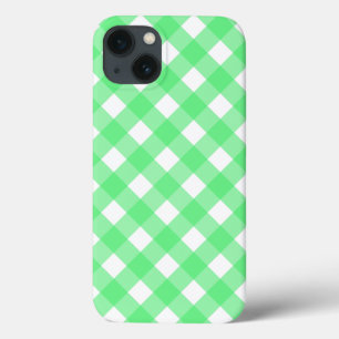 Green gingham Hoesje-Mate iPhone case