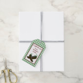 Green Gingham Homemade Jalepeno Jelly Hang Label Cadeaulabel (Met Touw)