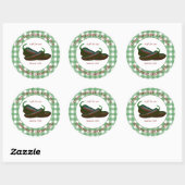 Green Gingham Jalapeno Jelly Gift Label met naam (Vel)