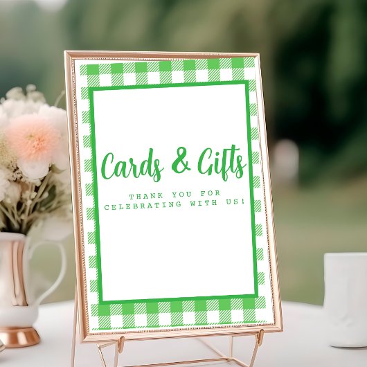 Green Gingham Kaarten en geschenken