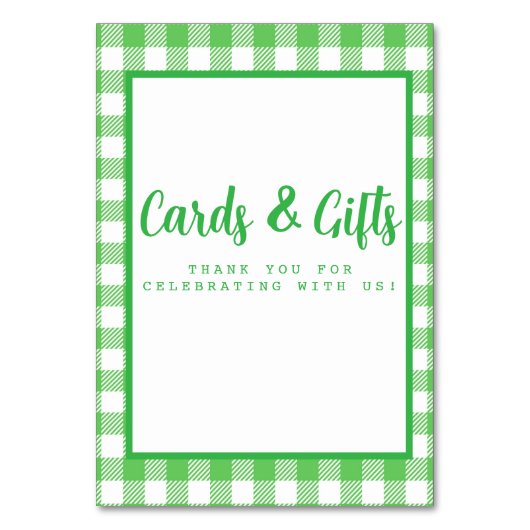 Green Gingham Kaarten en geschenken (Voorkant)