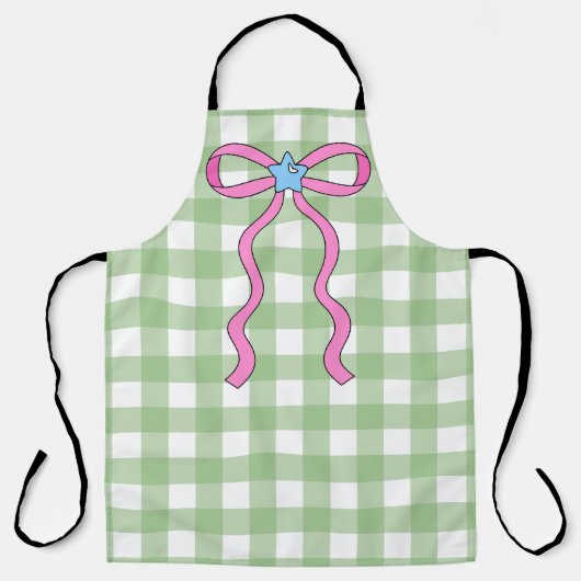 Green Gingham Keuken Schort Ontwerp (Voorkant)