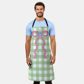 Green Gingham Keuken Schort Ontwerp (Gedragen)