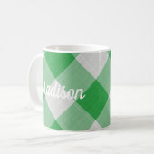 Green Gingham Koffiemok (Voorkant links)