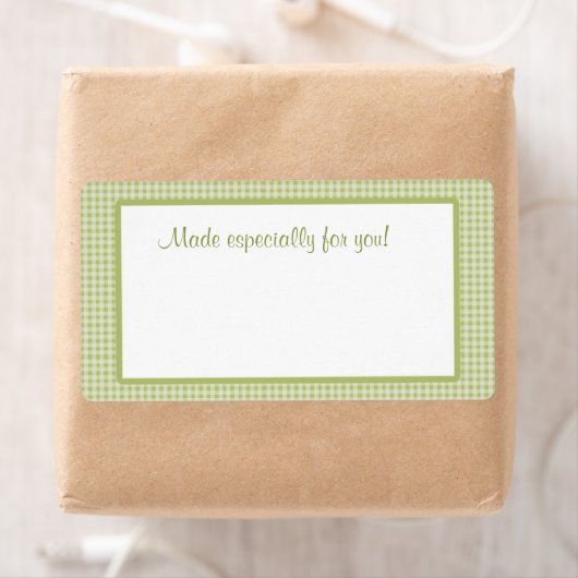 Green Gingham Label (Insitu)