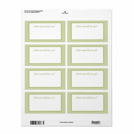 Green Gingham Label (Full Sheet)