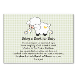 Green Gingham LAMB BABY SHOWER BOEK AANVRAAG KAART