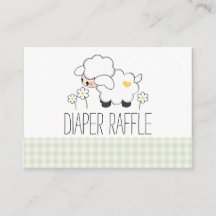 Green Gingham Lamb Luier Raffle Tickets