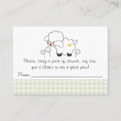 Green Gingham Lamb Luier Raffle Tickets Informatiekaartje (Achterkant)