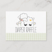 Green Gingham Lamb Luier Raffle Tickets Informatiekaartje (Voorkant)