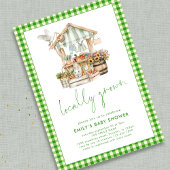 Green Gingham lokaal geteeld Baby shower Kaart