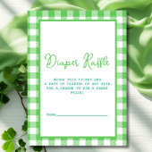 Green Gingham Luier Raffle Informatiekaartje