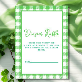 Green Gingham Luier Raffle Informatiekaartje
