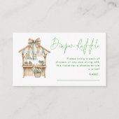 Green Gingham Market Luier Raffle Baby shower Informatiekaartje (Voorkant)
