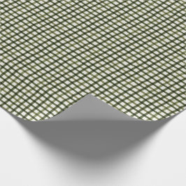 Green Gingham Modern kerstomslag Cadeaupapier