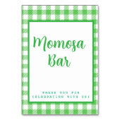 Green Gingham "Momosa" Mimosa Bar Kaart (Achterkant)