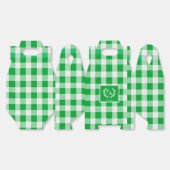 Green Gingham Monogram Crest Bedankdoosjes (Ongevouwen)