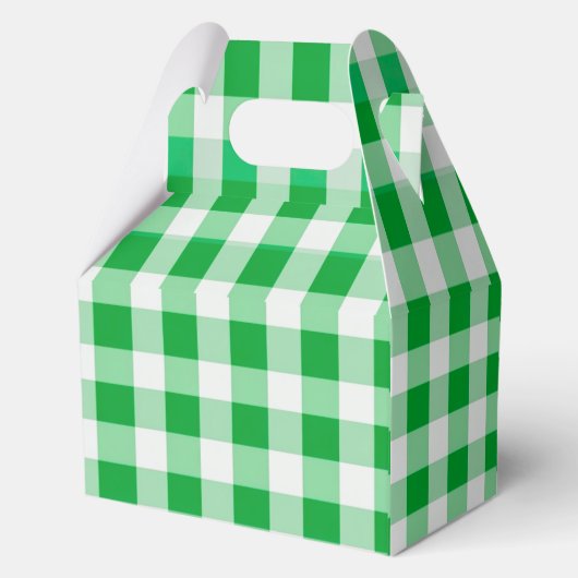 Green Gingham Monogram Crest Bedankdoosjes (Achterkant)