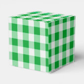 Green Gingham Monogram Crest Bedankdoosjes (Achterkant)