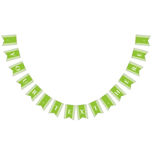 Green Gingham Monogram Picnic Bunting Banner (Alle)