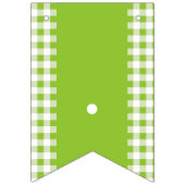 Green Gingham Monogram Picnic Bunting Banner (Eerste vlag)
