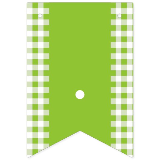 Green Gingham Monogram Picnic Bunting Banner (Eerste vlag)