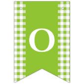 Green Gingham Monogram Picnic Bunting Banner (Derde vlag)