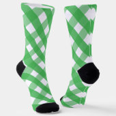 Green Gingham Monogrammed Pattern Socks Sokken (Gebogen)