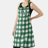Green Gingham Name & Initiaal Schort (Insitu)