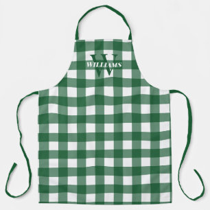 Green Gingham Name & Initiaal Schort