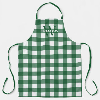 Green Gingham Name & Initiaal Schort