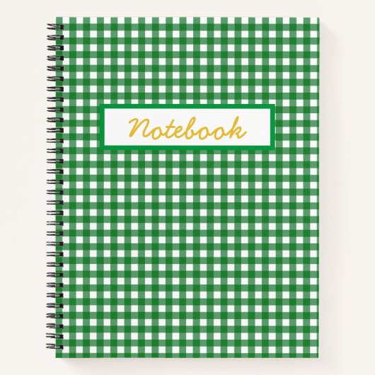 Green Gingham Notitieboek (Voorkant)