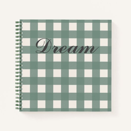 Green Gingham Notitieboek (Voorkant)