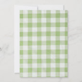Green Gingham Oh Boy Gevist Baby shower Kaart (Achterkant)