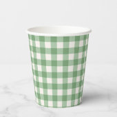 Green Gingham Paper Party Cups Papieren Bekers (Achterkant)