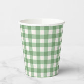 Green Gingham Paper Party Cups Papieren Bekers (Links)