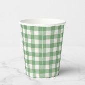 Green Gingham Paper Party Cups Papieren Bekers (Rechts)