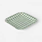 Green Gingham Papieren Bordje (Gebogen)
